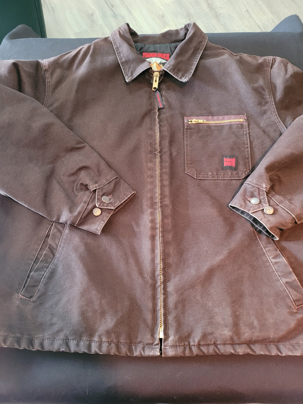 Tough Duck Men's Brown Lightweight Work Jacket - Zip Front